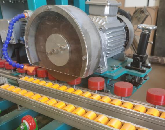 How do I adjust the grinding head of the glass bilateral machine?